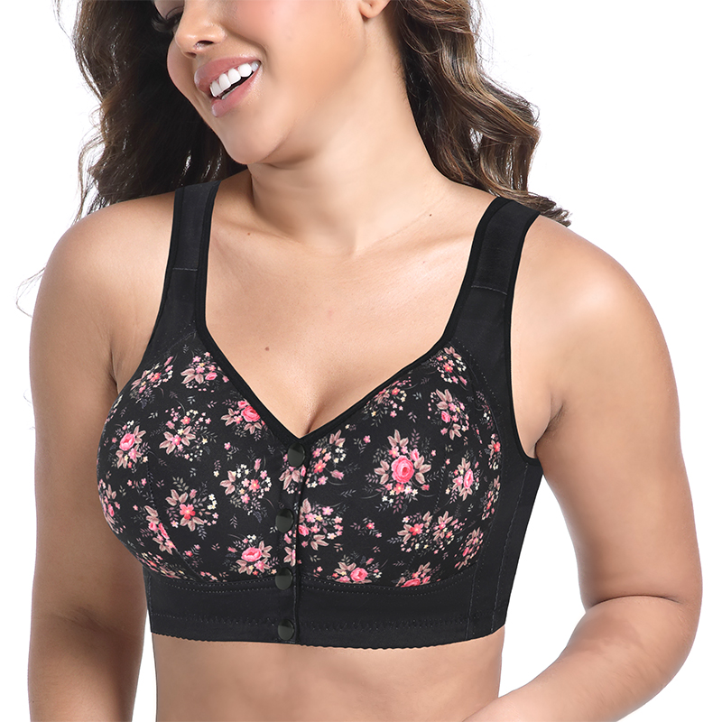 Wirefree Bra Comfort - Elegante reggiseno con apertura frontale stampato