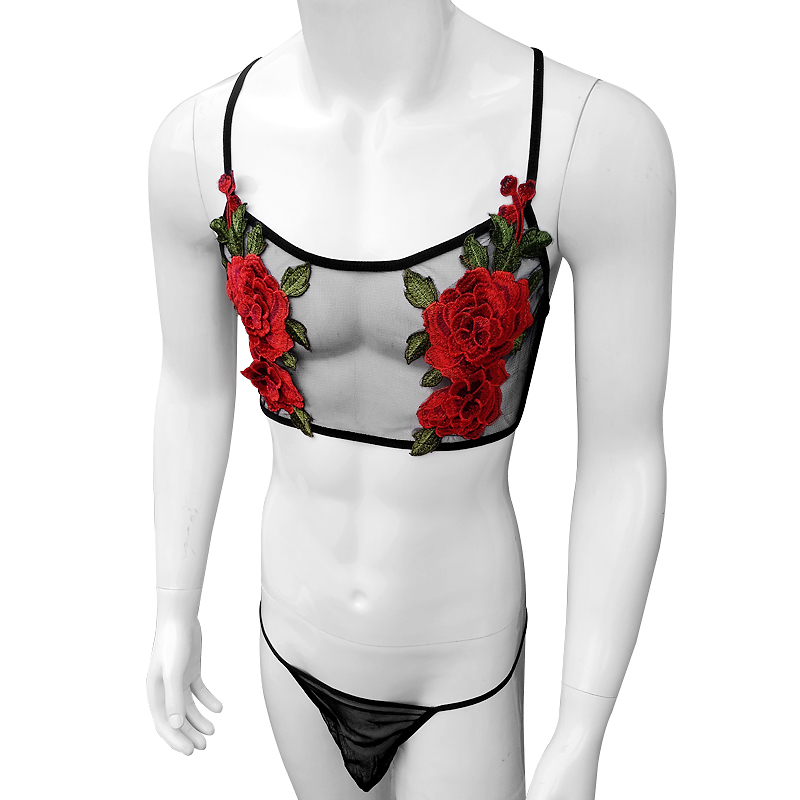 Set di lingerie sexy da uomo c - Sheer Mesh Bra recensione e prezzo